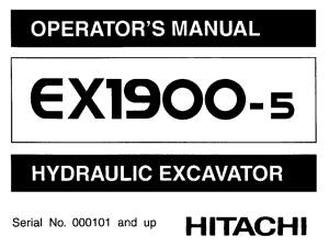 Hitachi EX1900-5 Hydraulic Excavator Operator's Manual