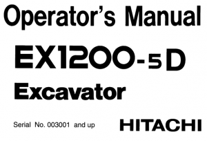 Hitachi EX1200-5D Excavator Operator's Manual