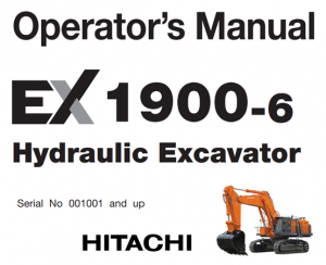 Hitachi EX1900-6 Hydraulic Excavator Operator's Manual