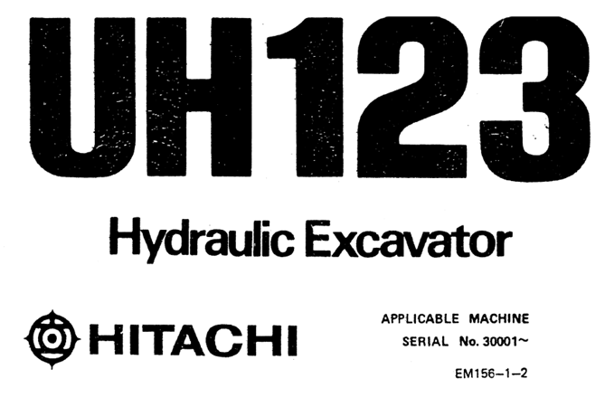 Hitachi UH123 Hydraulic Excavator Operator's Manual