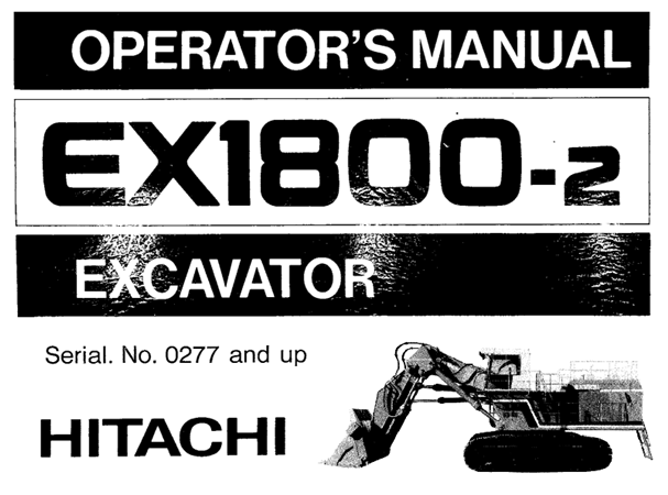 Hitachi EX1800-2 Excavator Operator's Manual