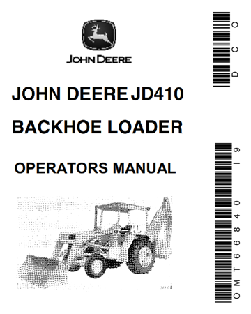 John Deere JD410 Backhoe Loader Operator's Manual