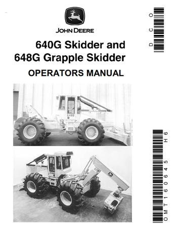 John Deere 640G Skidder, 648G Grapple Skidder Operator's Manual