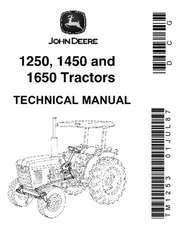 John Deere 1250, 1450, 1650 Tractors Technical Manual