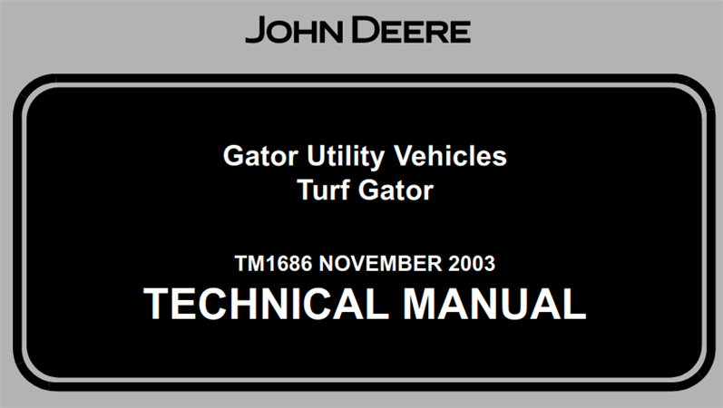 John Deere Turf Gator Utility Vehicles Technical Manual