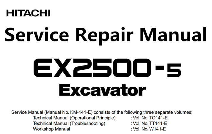 Hitachi EX2500-5 Excavator Service Repair Manual