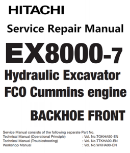 Hitachi EX8000-7 Hydraulic Excavator (FC0 Cummins Engine) Service Repair Manual