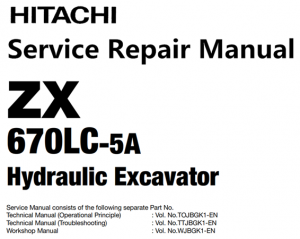 Hitachi ZX670LC-5A Hydraulic Excavator Service Repair Manual