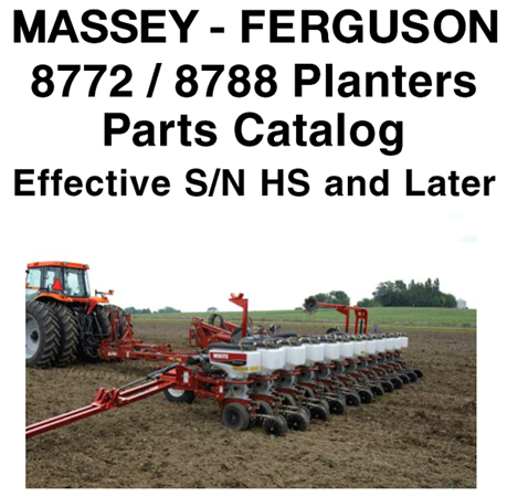 Massey Ferguson 8772 / 8788 Planters Parts Catalog