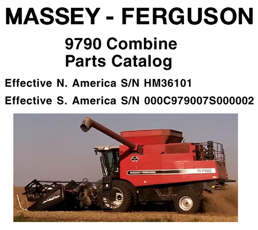 Massey Ferguson 9790 Combine Parts Catalog