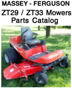 Massey Ferguson ZT29 / ZT33 Mowers Parts Catalog