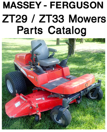 Massey Ferguson ZT29 / ZT33 Mowers Parts Catalog