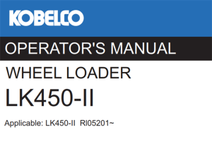 Kobelco LK450-II Wheel Loader Operator's Manual