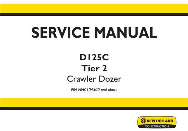 New Holland D125C Tier 2 Crawler Dozer Service Repair Manual