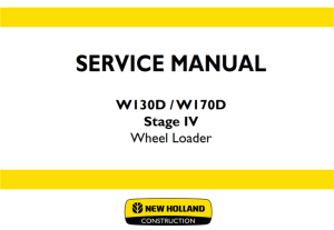 New Holland W130D / W170D Stage IV Wheel Loader Service Repair Manual