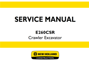 New Holland E260CSR Crawler Excavator Service Repair Manual