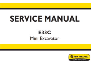 New Holland E33C Mini Excavator Service Repair Manual