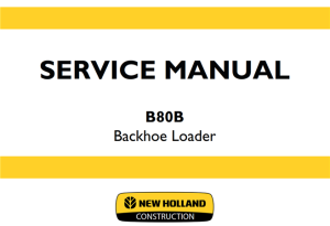 New Holland B80B Backhoe Loader Service Repair Manual