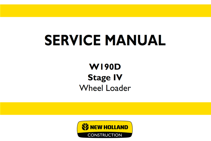 New Holland W190D Stage IV Wheel Loader Service Repair Manual