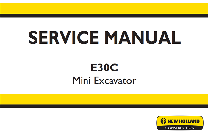 New Holland E30C Mini Excavator Service Repair Manual