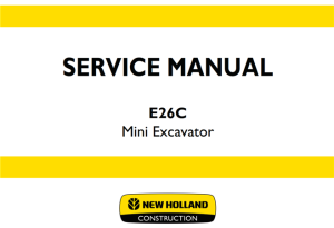 New Holland E26C Mini Excavator Service Repair Manual