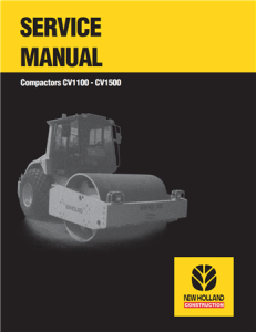 New Holland CV1100, CV1500 Compactors Service Repair Manual