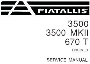 Fiat-Allis 3500, 3500 MKII, 670T Engines Service Repair Manual