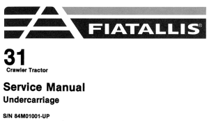 Fiat-Allis 31 Crawler Tractor Service Repair Manual