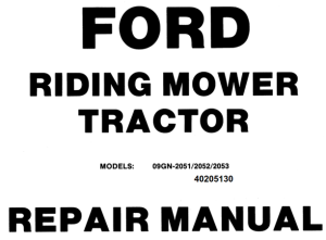 Ford Rider Mower Tractors R8 & R11