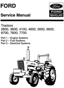 Ford Tractors 2600, 3600, 4100, 4600, 5600, 6600, 6700, 7600, 7700 Service Repair Manual