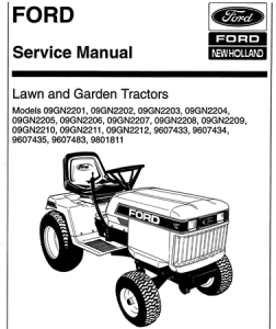 Ford LGT12, LGT12 H, LGT14, LGT14H, LGT17, LGT17H, LGT18H Lawn and Garden Tractors