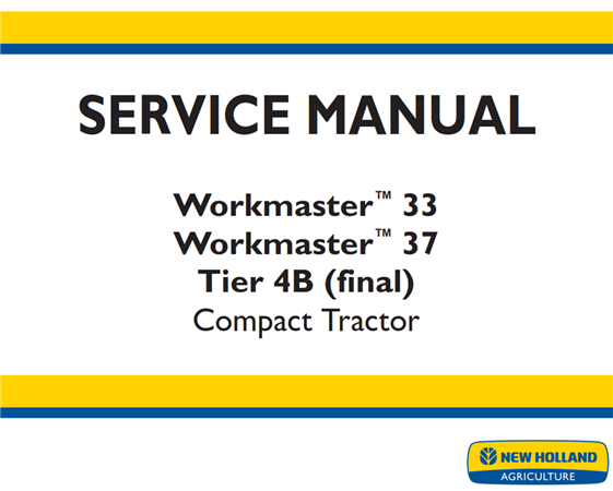 New Holland Workmaster 33, Workmaster 37 Tier 4B (final) Compact ...