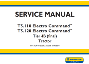 New Holland T5.110 Electro Command, T5.120 Electro Command Tier 4B (final) Tractor