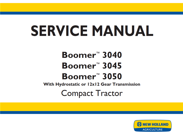 New Holland Boomer 3040, Boomer 3045, Boomer 3050 Compact Tractor