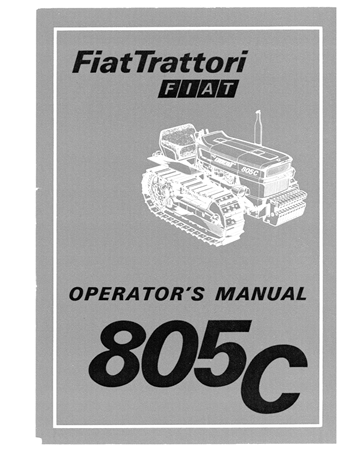 FiatTrattori Fiat 805C Tractor Operator's Manual