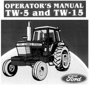 Ford TW-5, TW-15 Tractor Operator's Manual