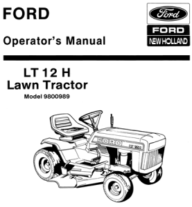 Ford LT 12H Lawn Tractor Operator's Manual (Model 9800989)