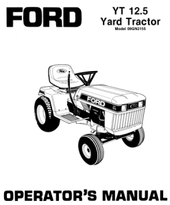 Ford YT 12.5 Yard Tractor Operator's Manual (Model 09GN2155)