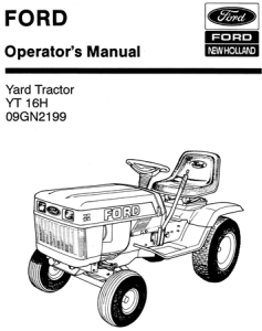Ford YT 16H Yard Tractor Operator's Manual (Model 09GN2199)