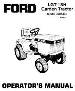 Ford LGT 18H Garden Tractor Operator's Manual (Model 9607483)