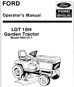 Ford LGT 18H Garden Tractor Operator's Manual (Model 9801811)