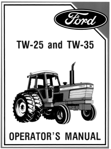 Ford TW-25, TW-35 Tractors Operator's Manual