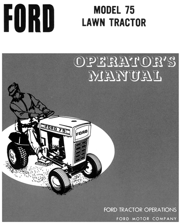 Ford 75 Lawn Tractor Operator's Manual