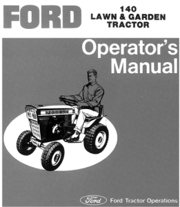 Ford 140 Lawn & Garden Tractor Operator's Manual