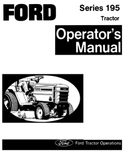 Ford 195 Tractor Operator's Manual
