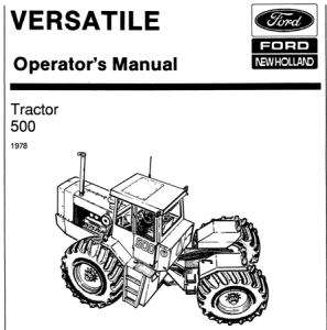 Versatile 500 4-Wheel Drive Tractor Operator's Manual (Model Year: 1978)