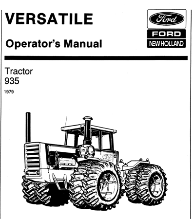 Versatile 935 Four-Wheel Drive Tractor Operator's Manual (Model Year: 1979)