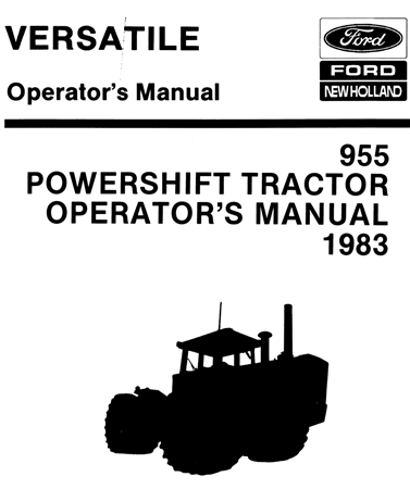 Versatile 955 Powershift Tractor Operator's Manual (Model Year: 1983)