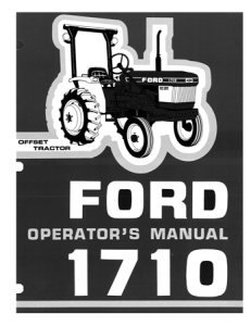 Ford 1710 Offset Tractor Operator's Manual