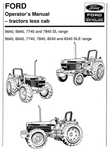 Ford 5640, 6640, 7740, 7840, 8240 8340 Tractors Operator's Manual